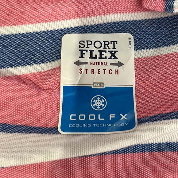 IZOD Sportswear Classic Fit Performance Striped Polo Shirt Size Large - Picture 5 of 8